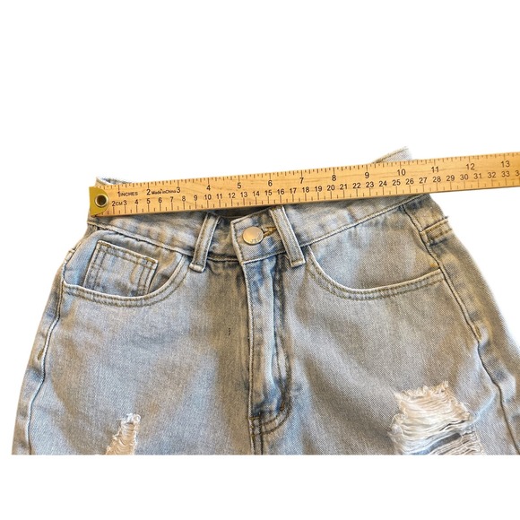 Womens SHEIN Distressed Cut Off Denim Shorts size XXS - Picture 2 of 6